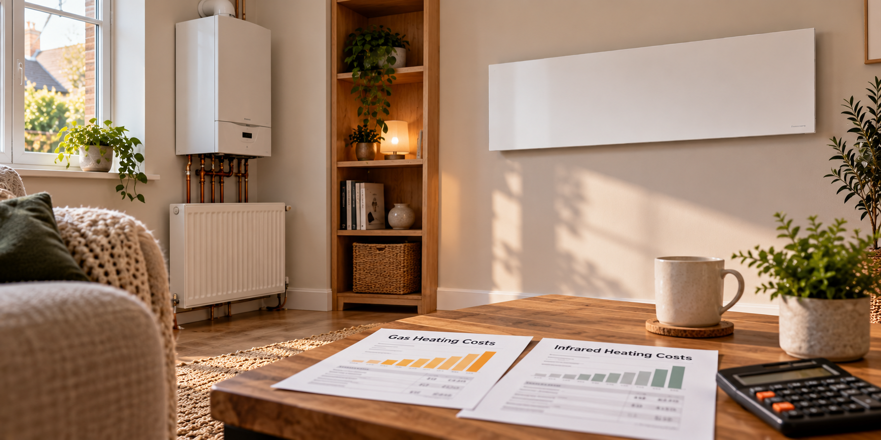 Infrared heating vs gas central heating running costs in a UK home