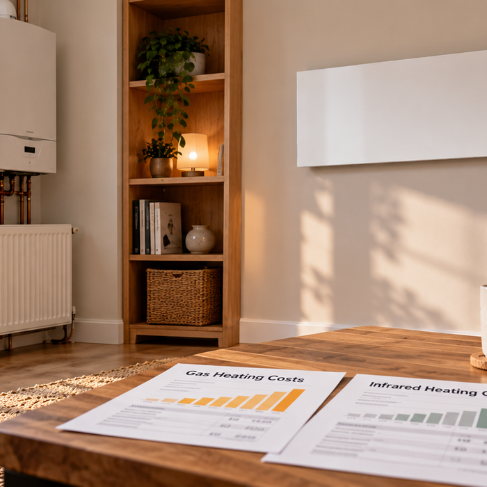 Infrared heating vs gas central heating running costs in a UK home