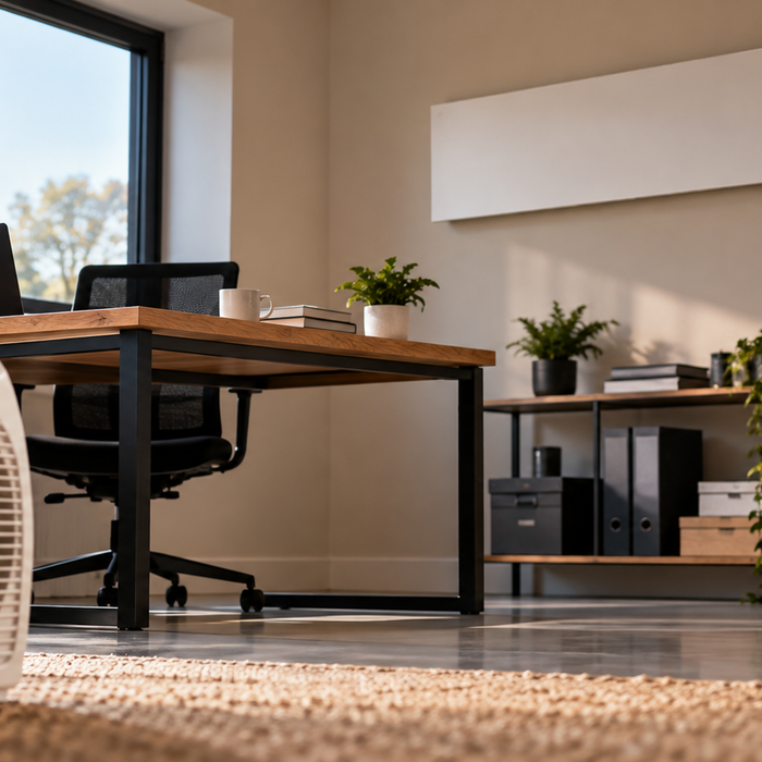 Infrared heater vs electric fan heater in a modern UK workspace