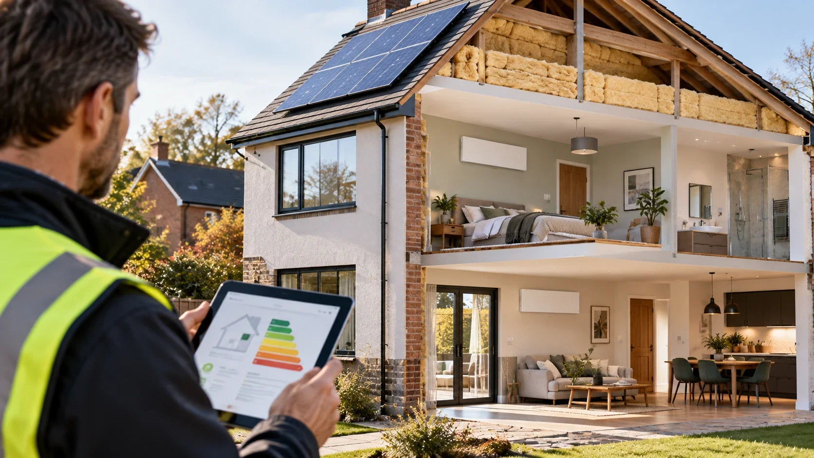 house showing infrared and solar for epc rating inspection