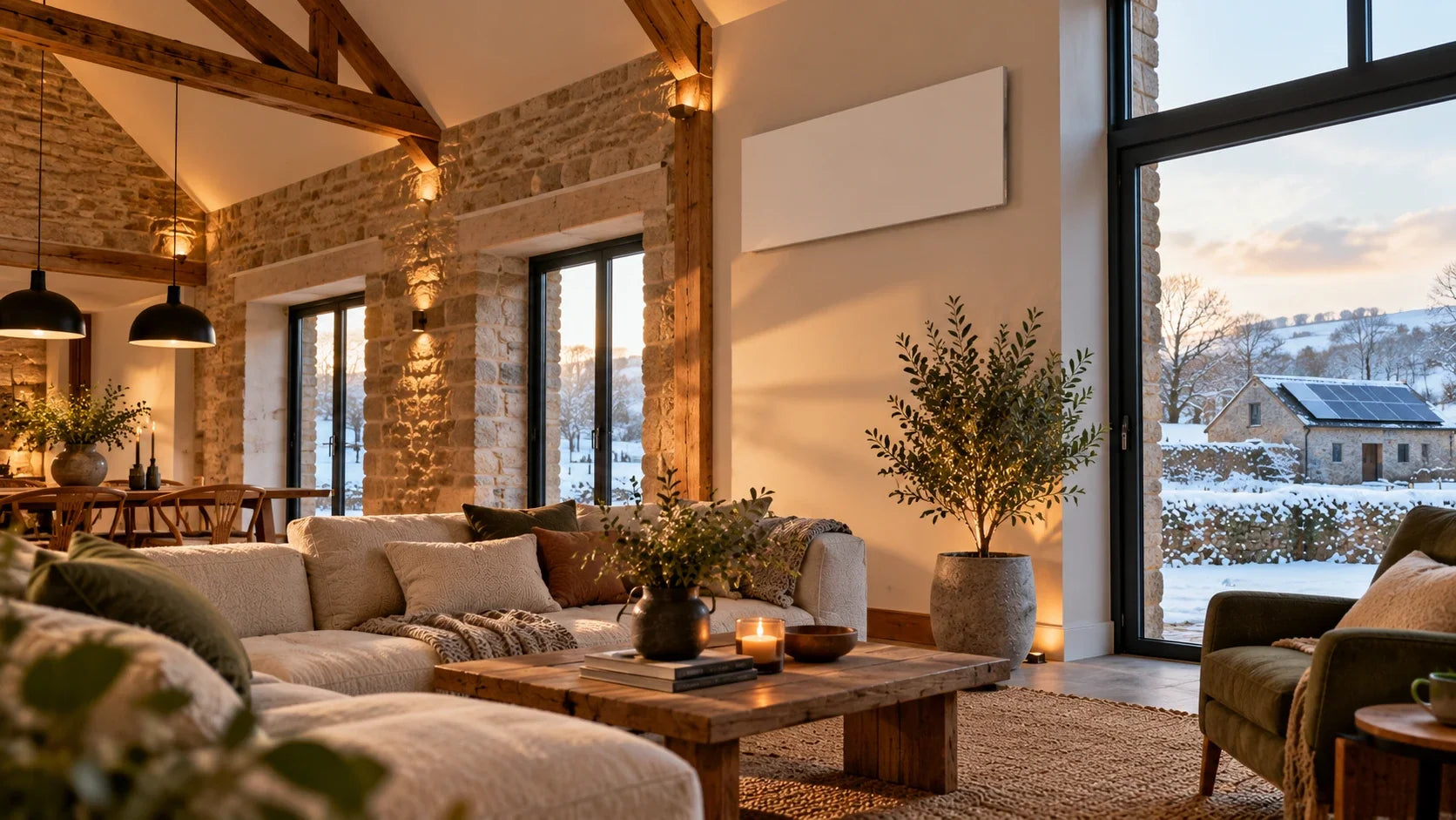 house showing infrared heating installed for homes without gas supply