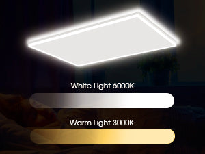 picture showing the different colour temperature of the light installed in a infrared heating panel