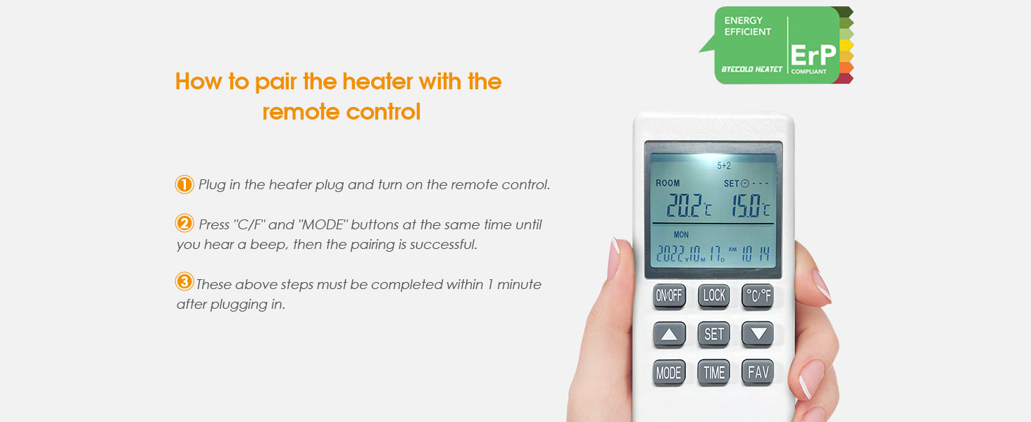 instruction on how to pair remote control with heating panel