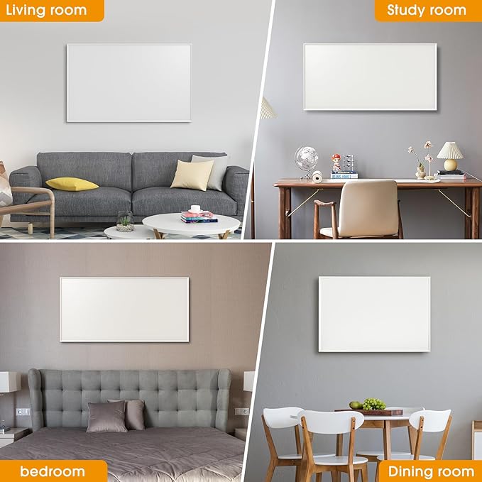 picture showing infrared wall panels installed in various different rooms