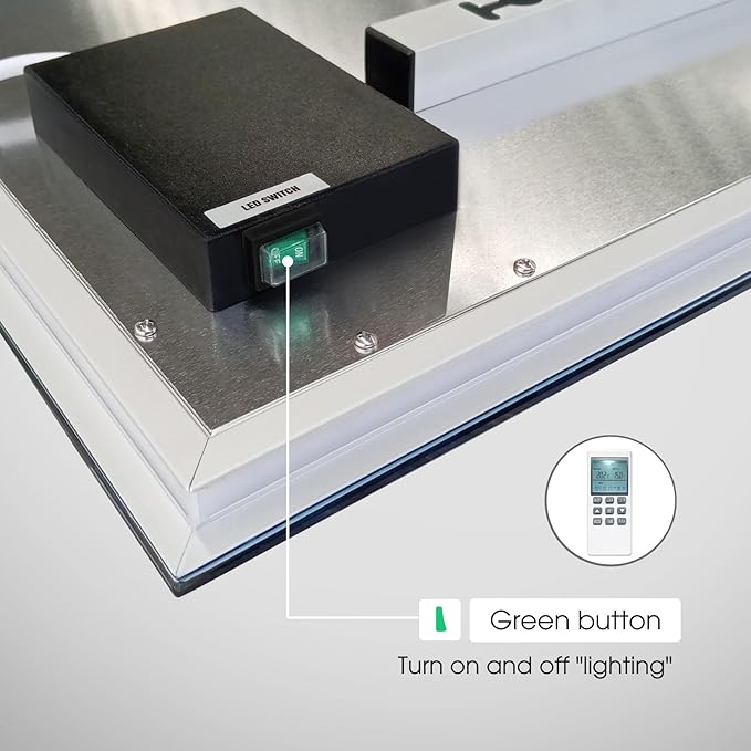 back of infrared panel with led light showing the on/off switch for the led light