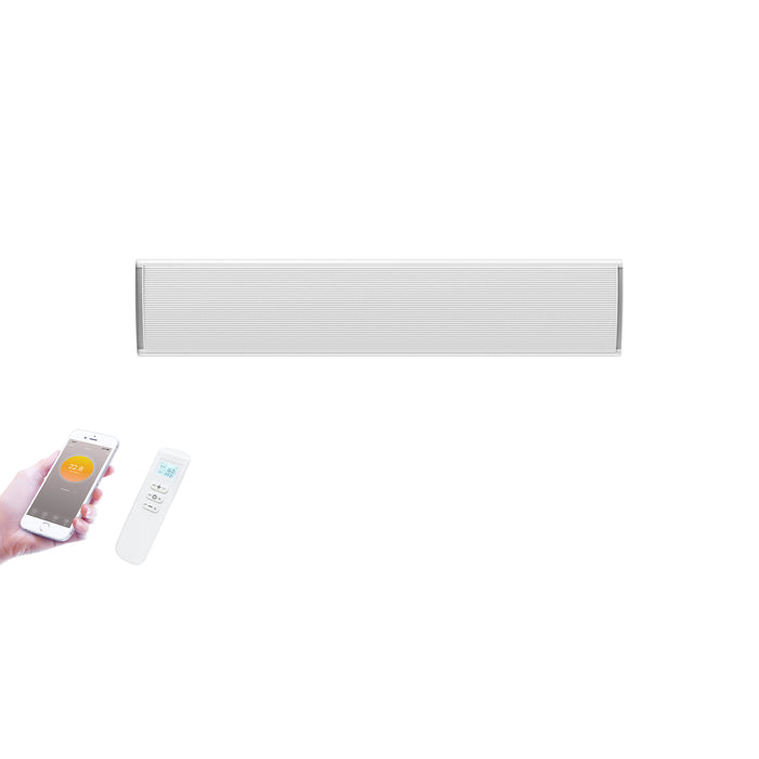 1 Metre White Infrared Bar Heater | Built in Thermostat | 1800W | Remote control and Wifi