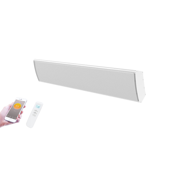 1 Metre White Infrared Bar Heater | Built in Thermostat | 1800W | Remote control and Wifi