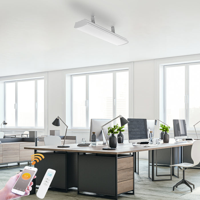 1 Metre White Infrared Bar Heater | Built in Thermostat | 1800W | Remote control and Wifi