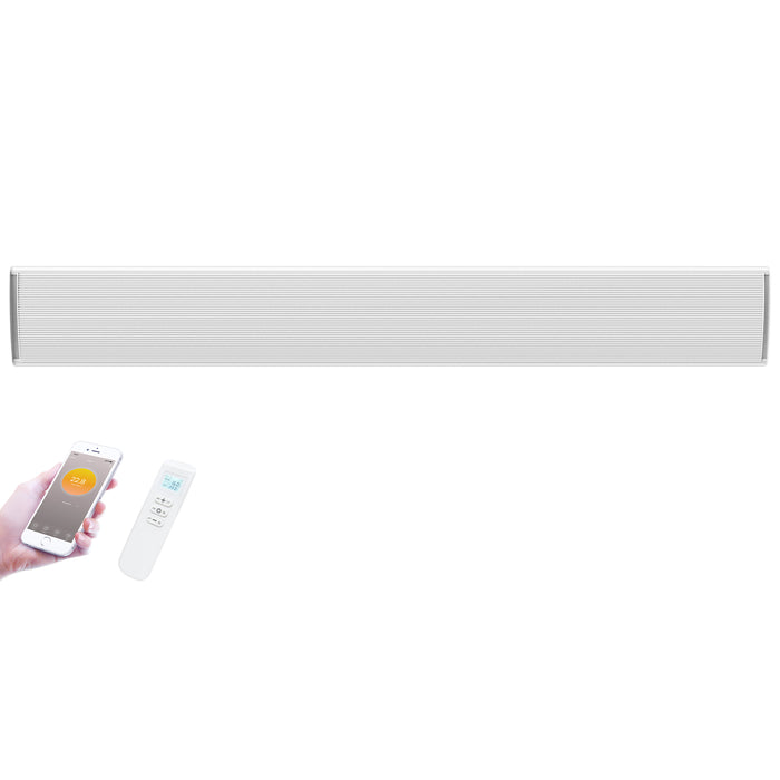 1.6 Metre White Infrared Bar Heater | Built in Thermostat | 3000W | Remote control and WiFi