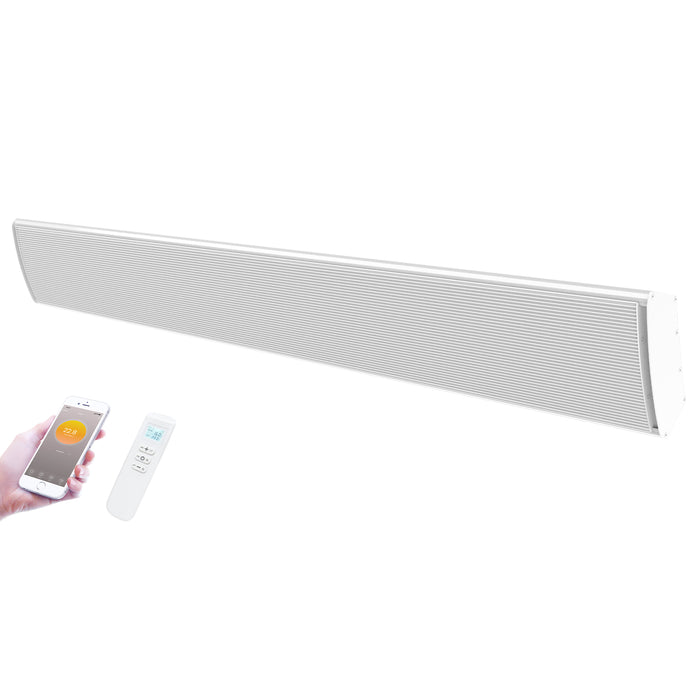 1.6 Metre White Infrared Bar Heater | Built in Thermostat | 3000W | Remote control and WiFi