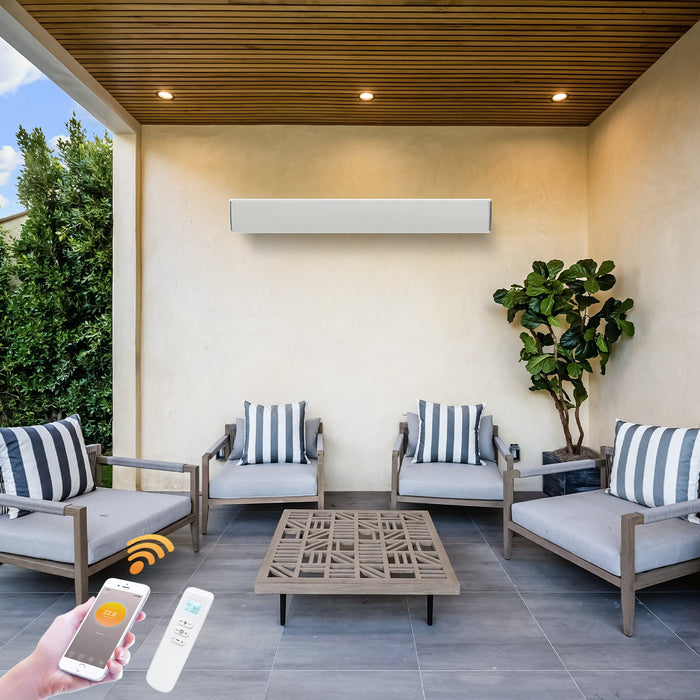 1.6 Metre White Infrared Bar Heater | Built in Thermostat | 3000W | Remote control and WiFi