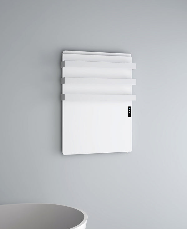 Infrared heating panel installed in a real interior setting