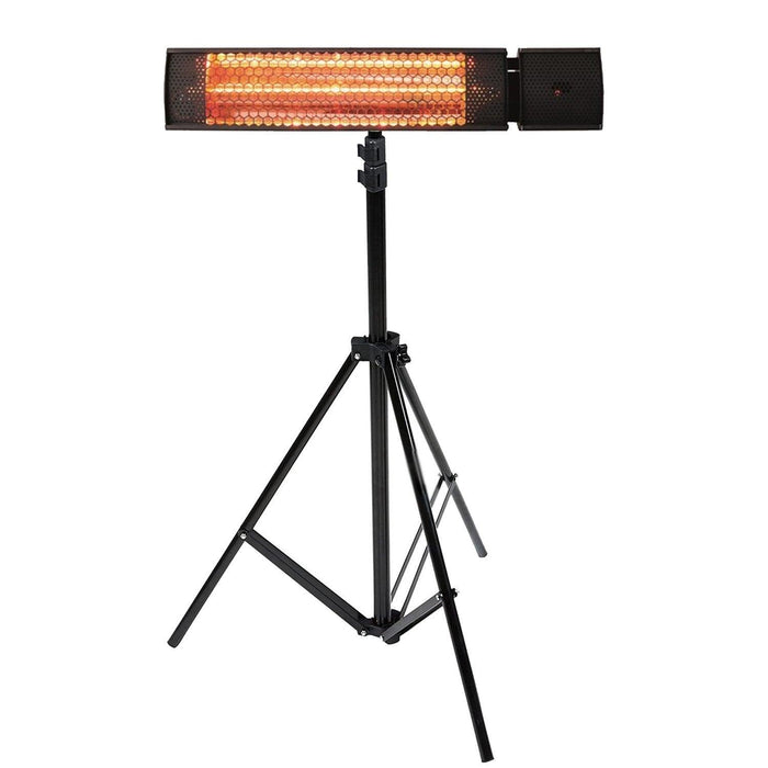 Wall Mounted Electric Patio Heater - 2kW with Remote Control & Free Removeable Tripod - Infrared Heating Supplies - 2 