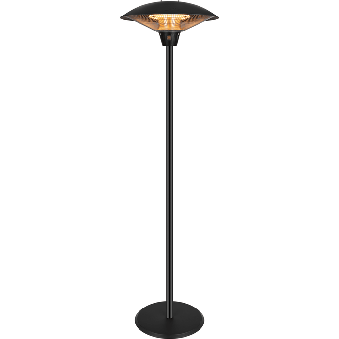 Mushroom Style Electric Infrared Patio Heater - 2.1kW with 3 Heat Settings in Black - Infrared Heating Supplies - 1 