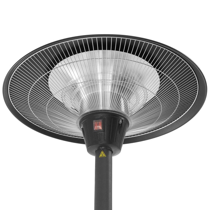 Mushroom Style Electric Infrared Patio Heater - 2.1kW with 3 Heat Settings in Black - Infrared Heating Supplies - 4 