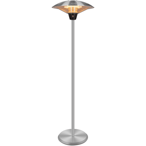 Mushroom Style Electric Infrared Patio Heater - 2.1kW with 3 Heat Settings in Silver - Infrared Heating Supplies - 1 