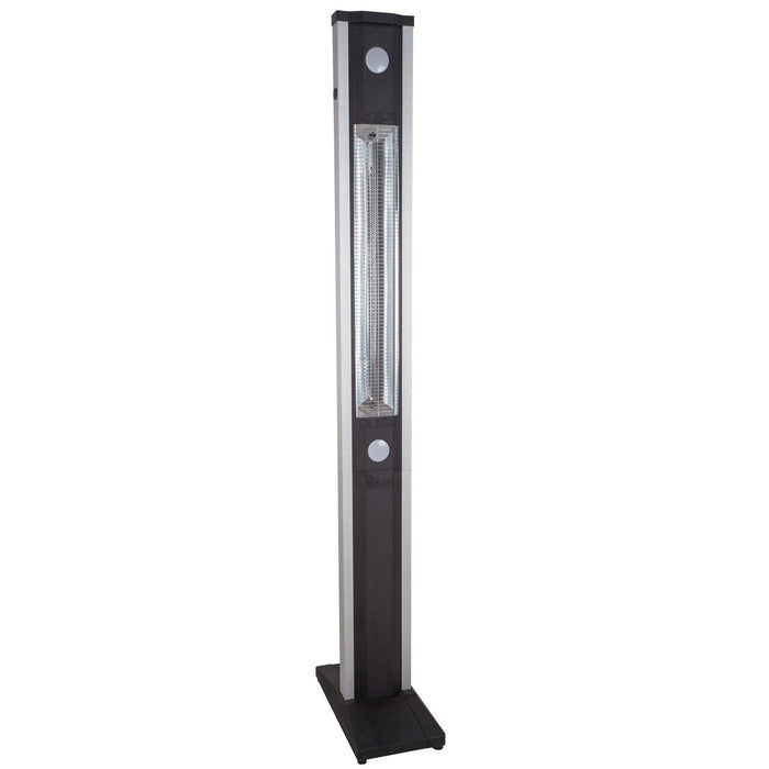 Freestanding Electric Patio Heater - 1.8kW with 5 Heat Settings Remote and Light - Infrared Heating Supplies - 2 