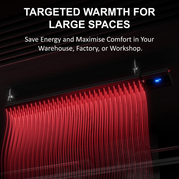 4ft Infrared Bar Heater | Built in Thermostat, LED Display | 1800W | Remote control and Wi-Fi