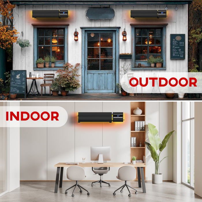 3ft Infrared Bar Heater | Built in Thermostat, LED Display | 1200W | Remote control and wi-fi