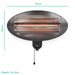 Wall Mounted Electric Patio Heater - 2kW with 3 Heat Settings - Infrared Heating Supplies - 2 