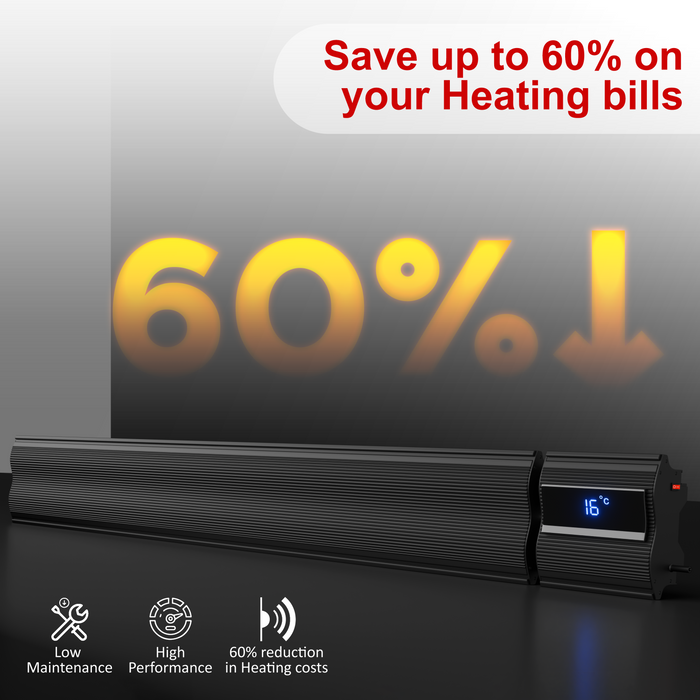 6ft Infrared Bar Heater | Built in Thermostat, LED Display | 3000W | Remote control and Wi-Fi