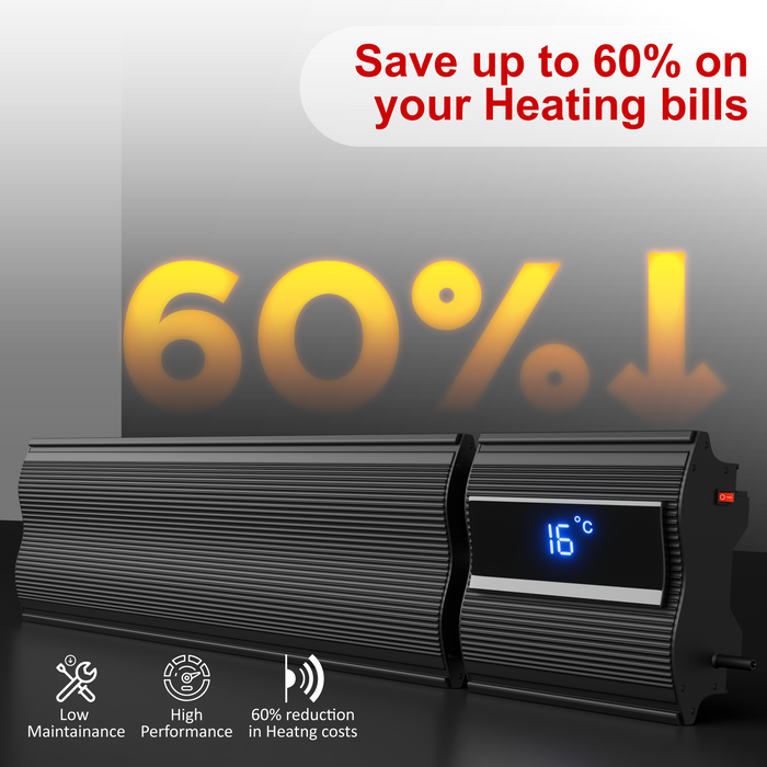 3ft Infrared Bar Heater | Built in Thermostat, LED Display | 1200W | Remote control and wi-fi