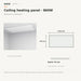 RADI8 860W ceiling panel dimensions — 1195 × 595 × 35 mm.