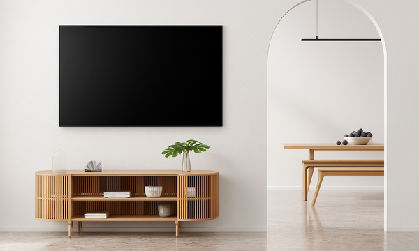 Infrared heating panel installed in a real interior setting