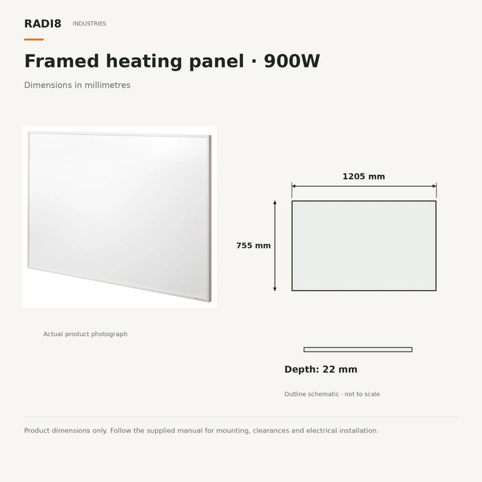 Infrared Heating Panel (1205x755mm) | Framed Series | 900w