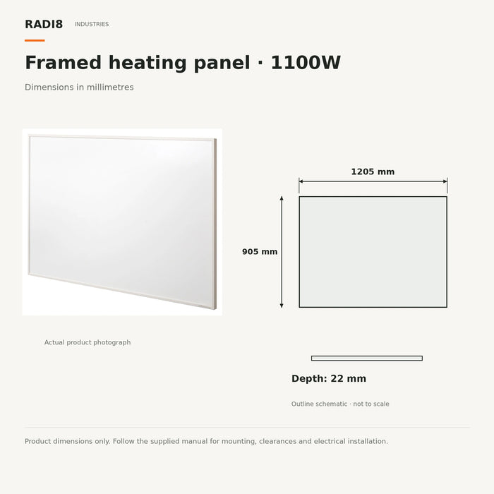 Infrared Heating Panel (1205x905mm) | Framed Series | 1100w |