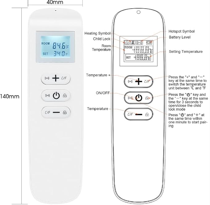 remote control for infrared heating panels