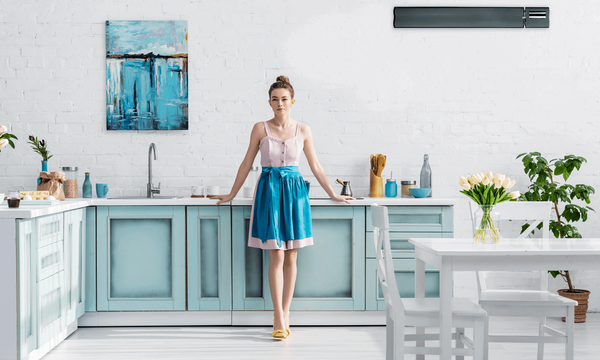 Infrared heating panel installed in a real interior setting