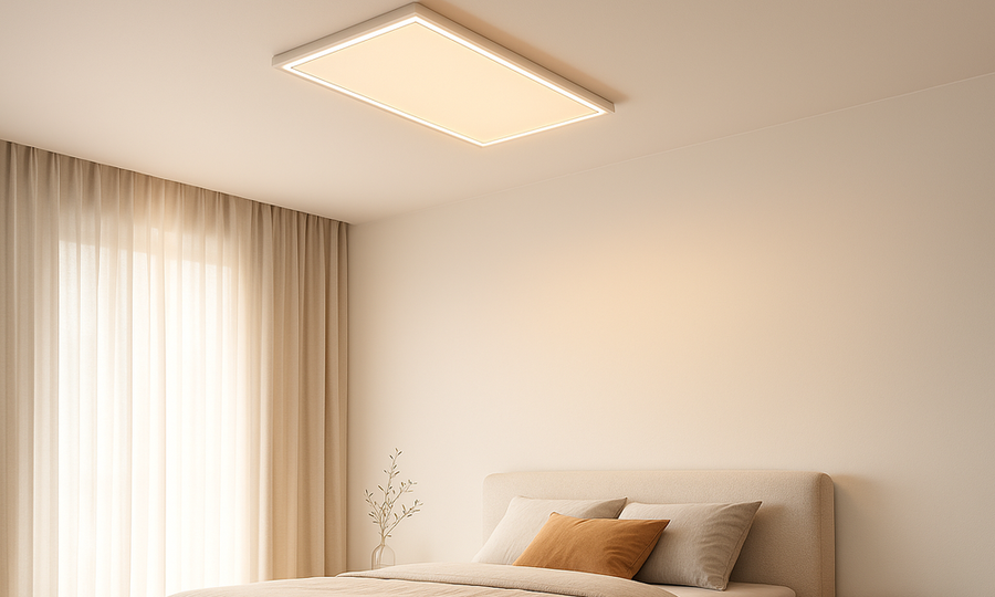 Infrared Heaters With LED Light installed in an interior