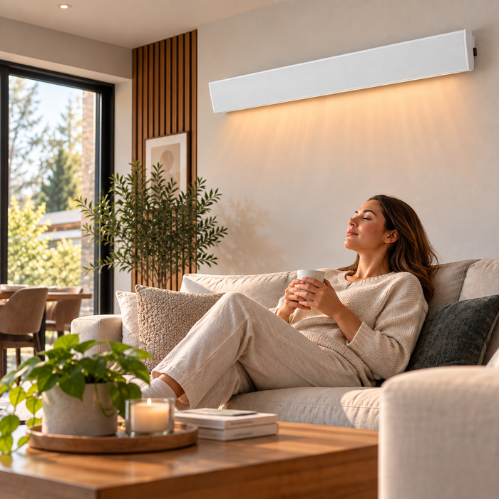 1 Metre White Infrared Bar Heater | No Remote | 1800w
